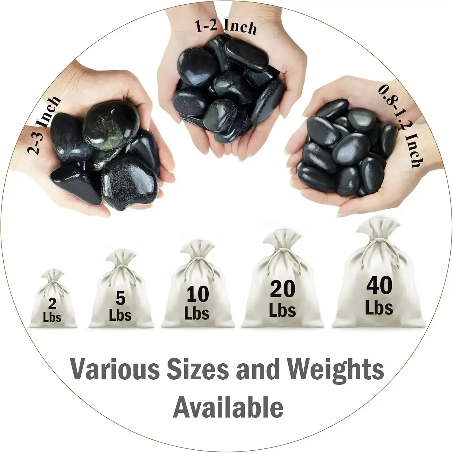 40 lbs Black River Rocks for L - Planted Aquarium With Fish 评论和价格